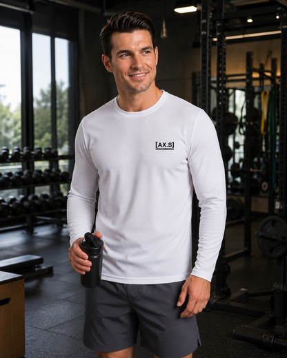 Camisa Manga Longa Dryfit UV Branca Masculina | Axioma.Supply