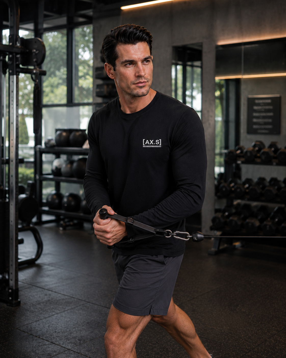 Camisa Manga Longa Dryfit UV Masculina Preta | Axioma.Supply