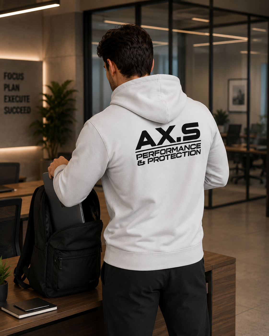 Moletom Premium com Zíper Branco Performance | Axioma.Supply