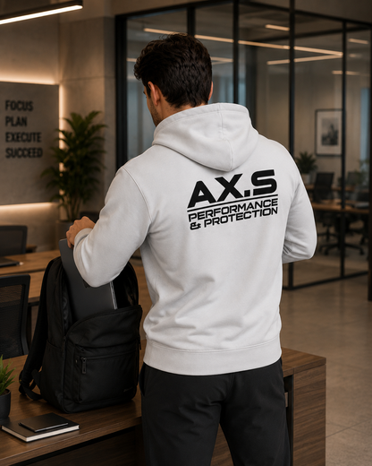 Moletom Premium com Zíper Branco Performance | Axioma.Supply