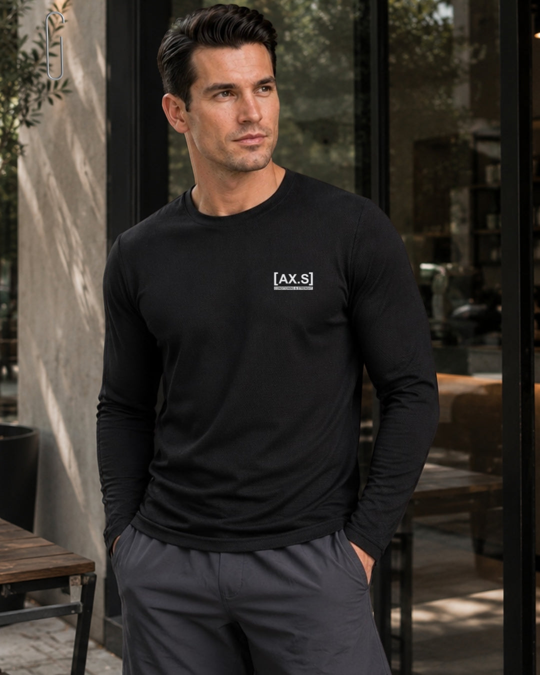 Camisa Manga Longa Dryfit UV Masculina Preta | Axioma.Supply
