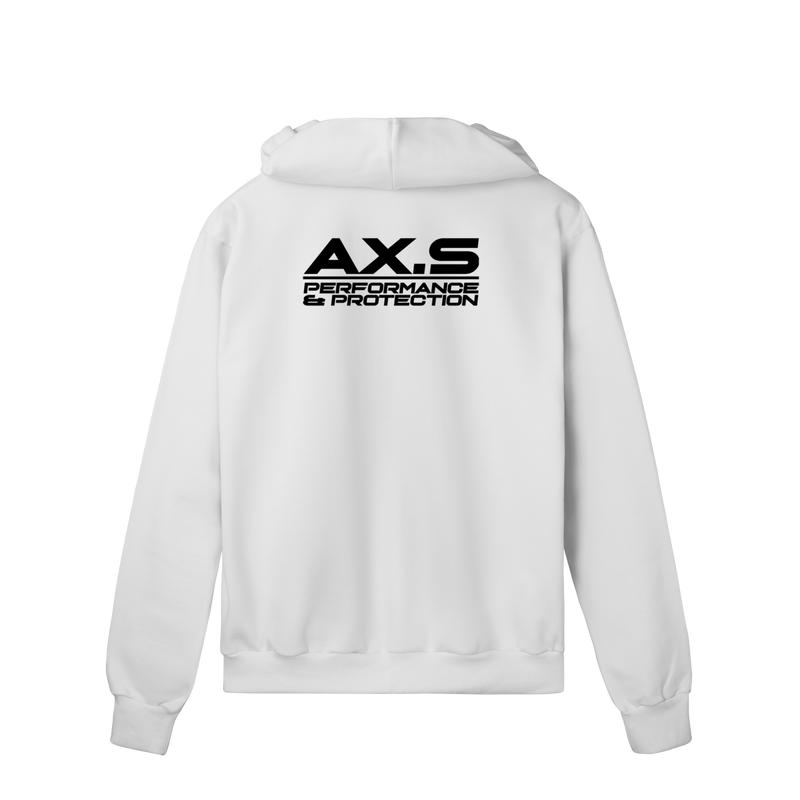 Moletom Premium com Zíper Branco Performance | Axioma.Supply